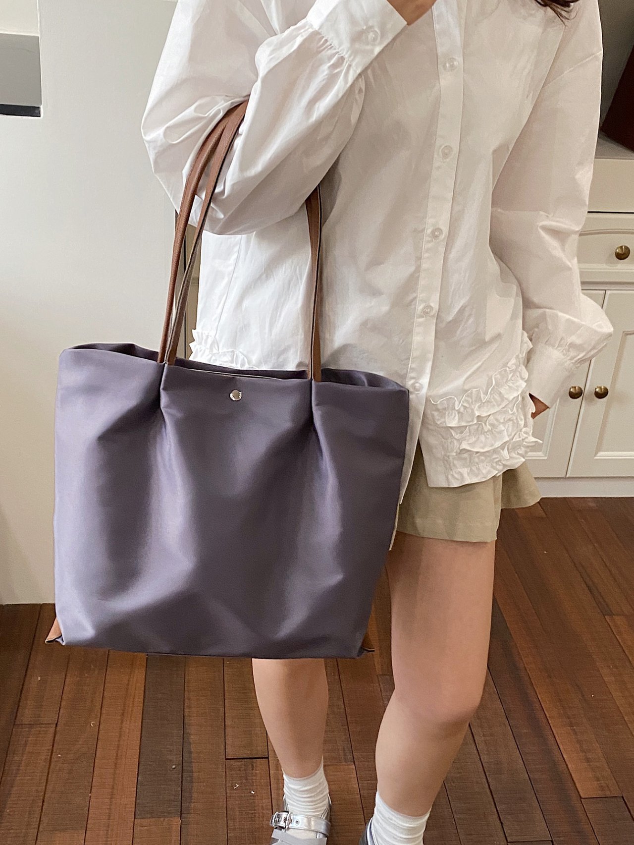 Grey Tote Shoulder Bag