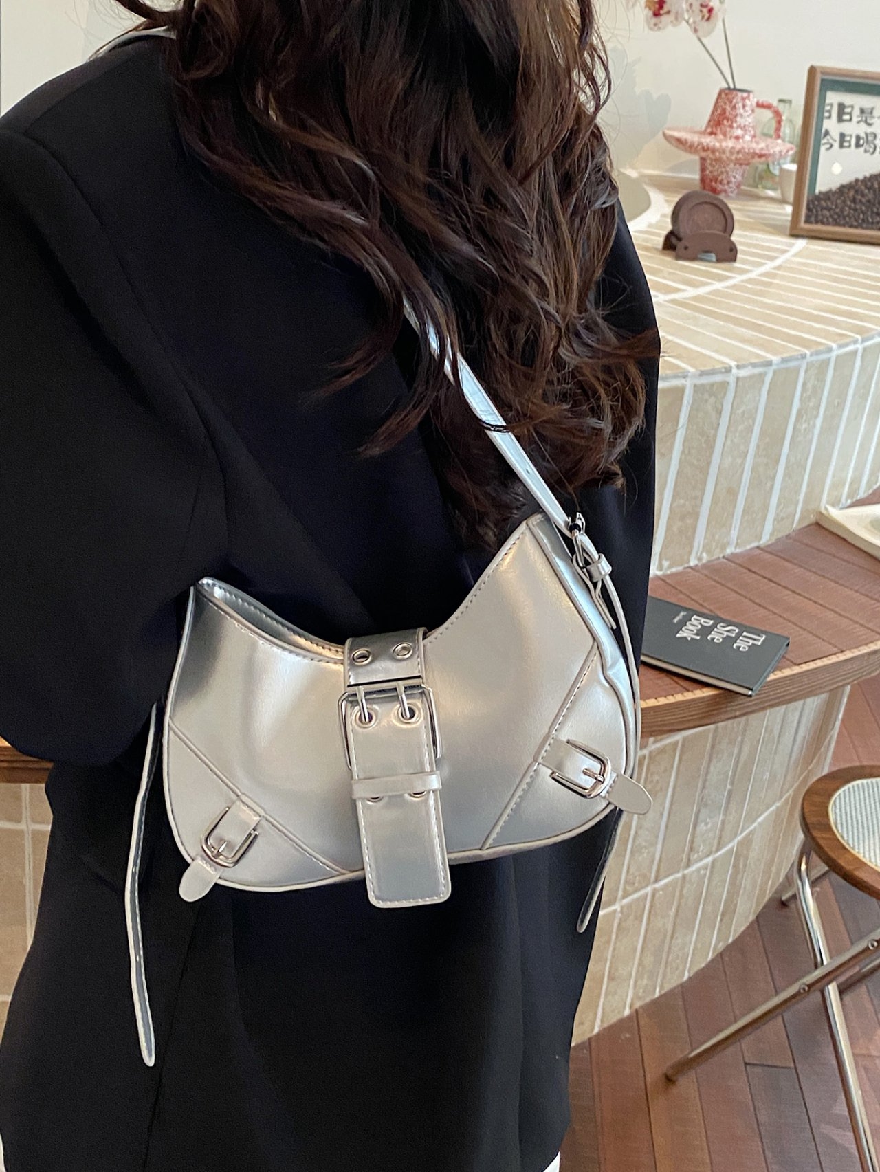Silver Buckle Crossbody Bag
