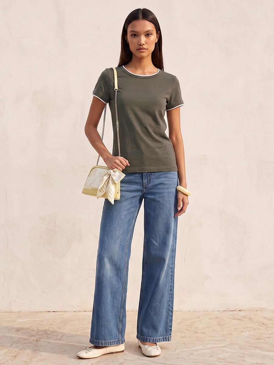 Slim Fit T-Shirt with Contrast Trim