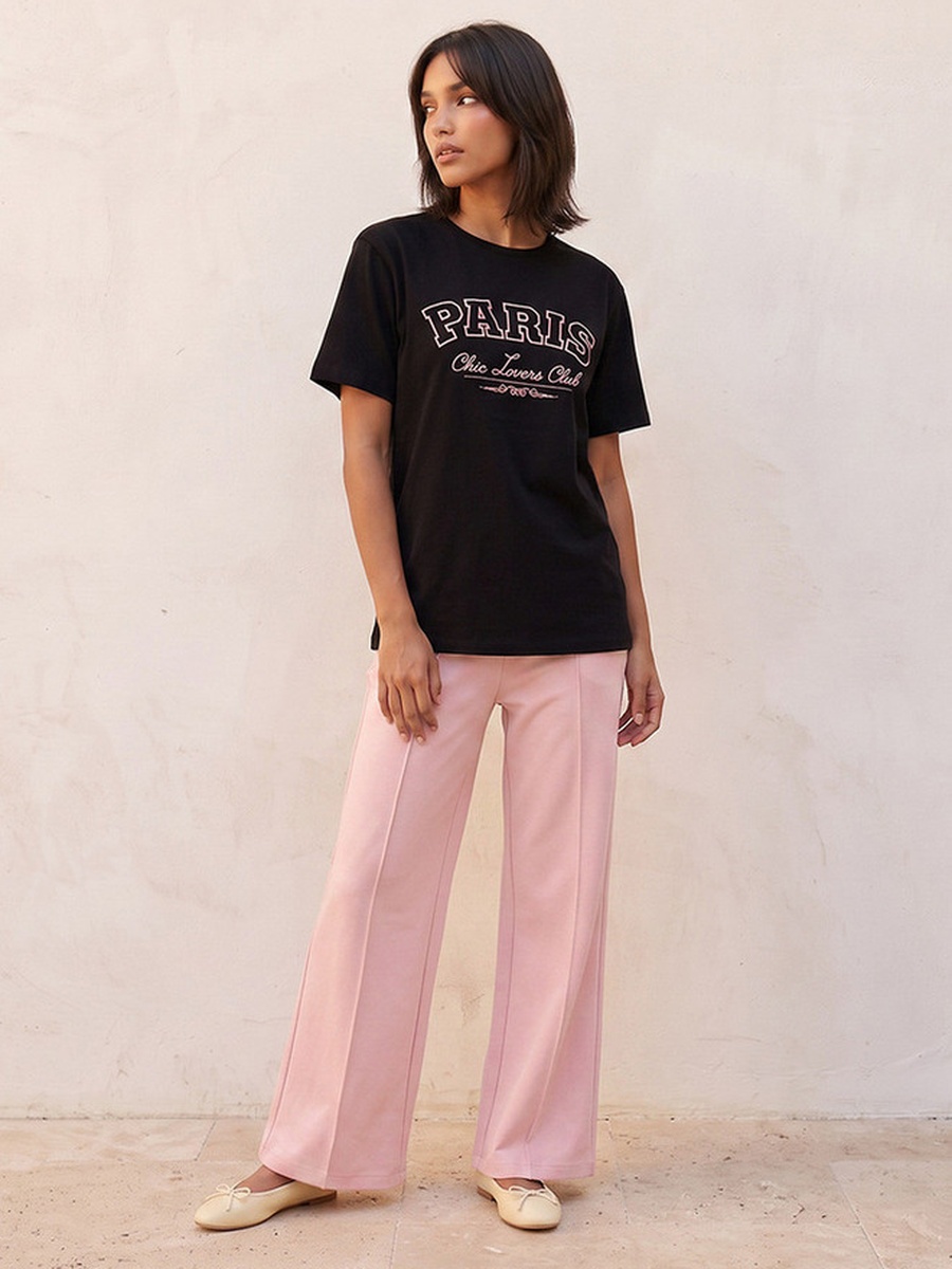 T-Shirt with Typographic Print