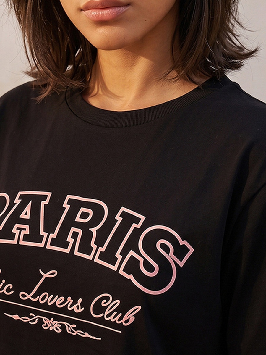 T-Shirt with Typographic Print