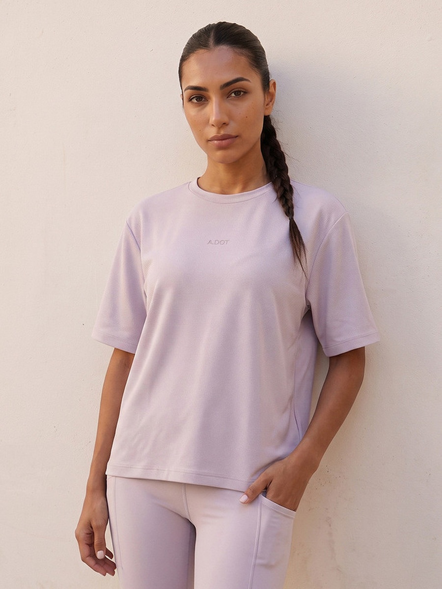 Waffle Textured 2-Way Stretch T-Shirt