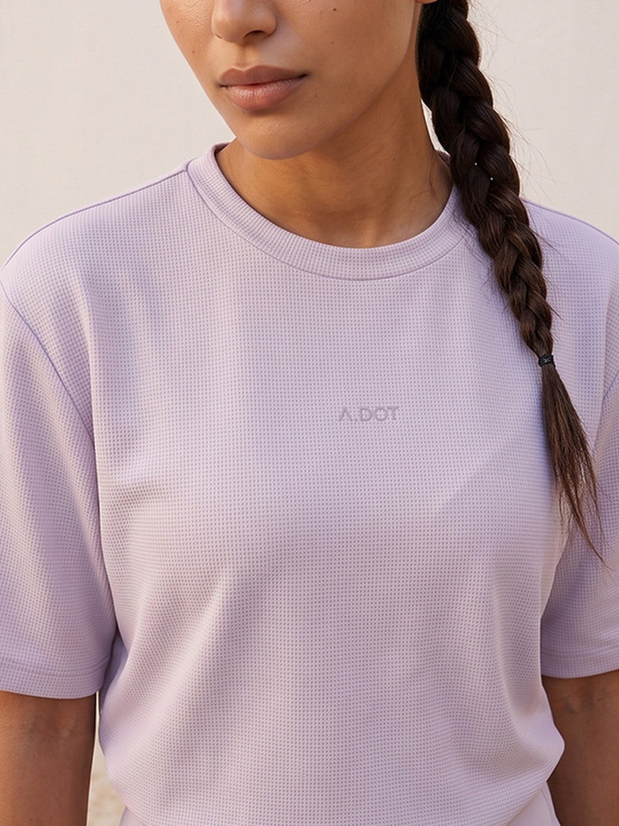 Waffle Textured 2-Way Stretch T-Shirt