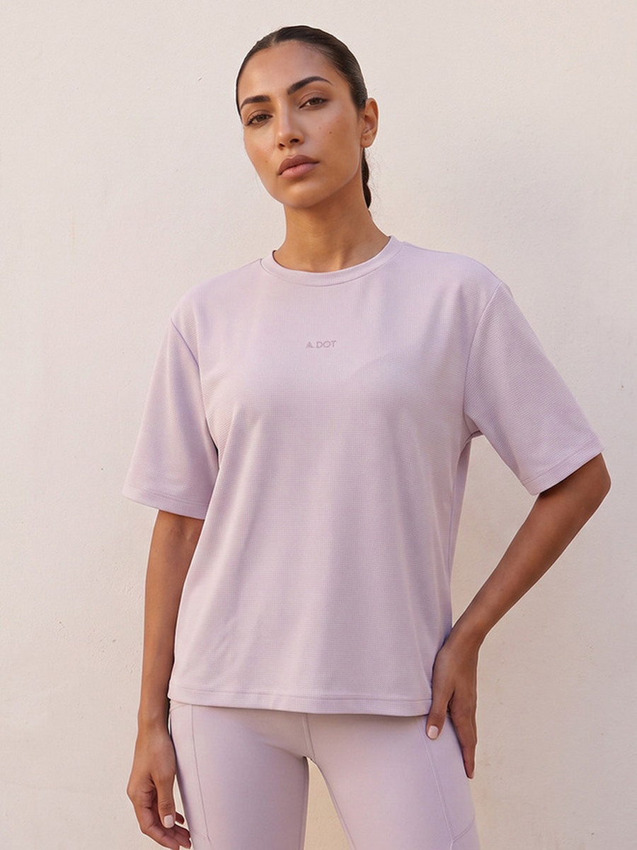 Waffle Textured 2-Way Stretch T-Shirt
