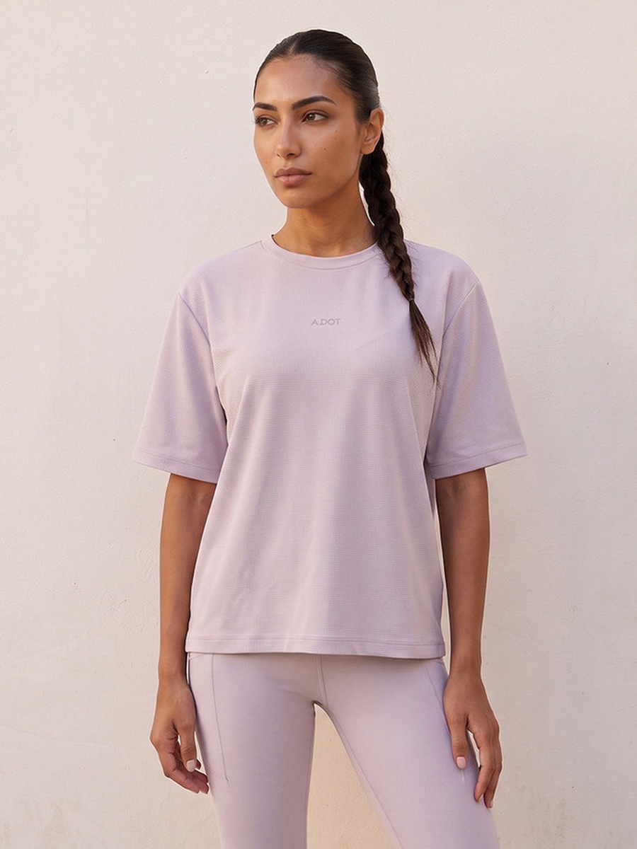 Waffle Textured 2-Way Stretch T-Shirt
