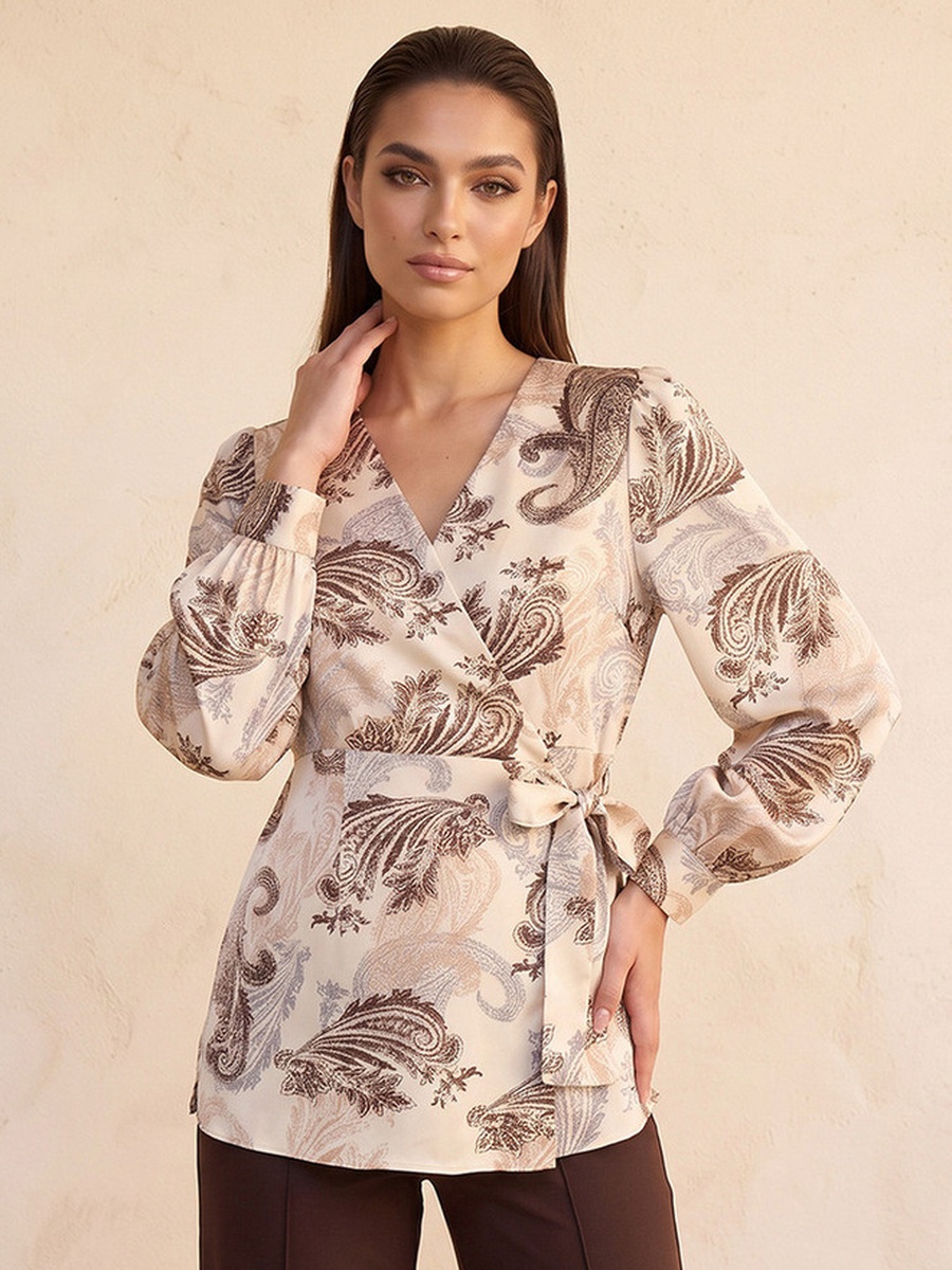 Wrap Top with Paisley Print