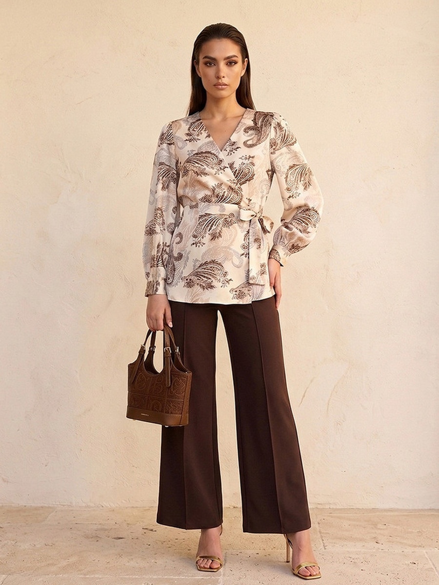 Wrap Top with Paisley Print