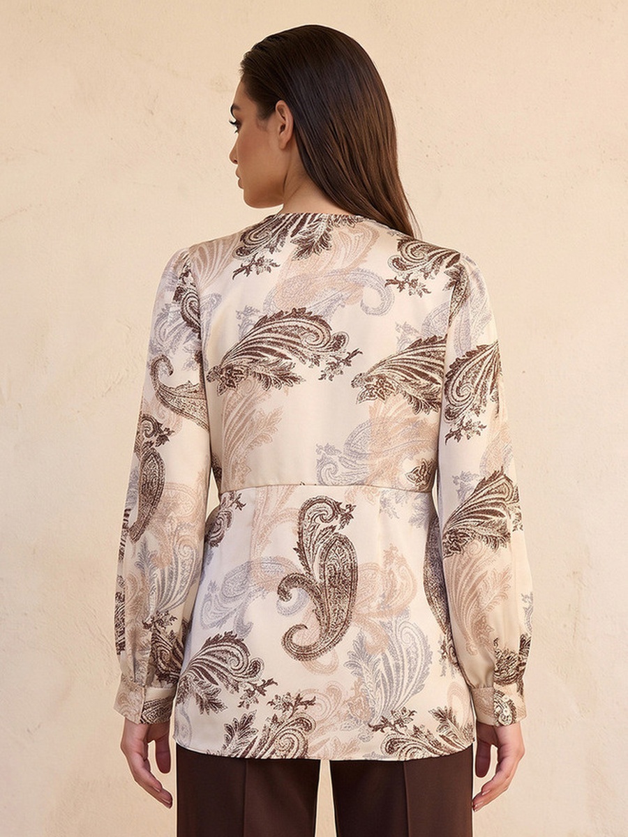 Wrap Top with Paisley Print