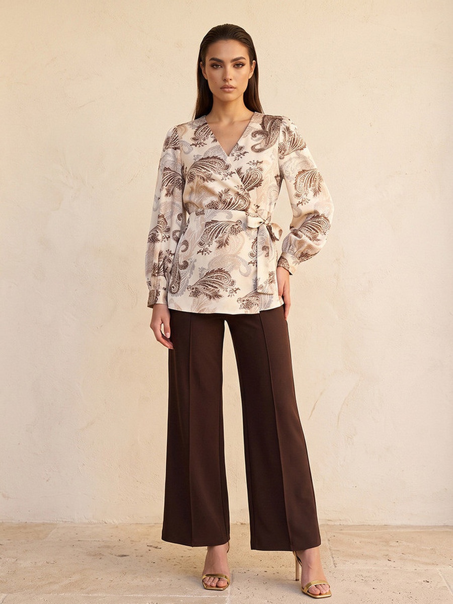 Wrap Top with Paisley Print