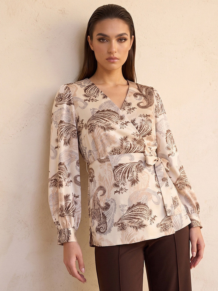 Wrap Top with Paisley Print