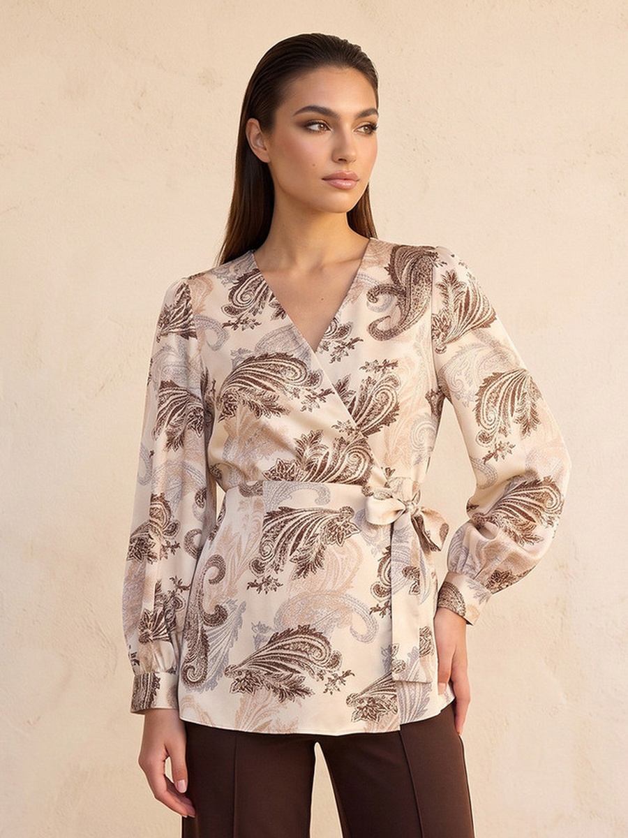 Wrap Top with Paisley Print