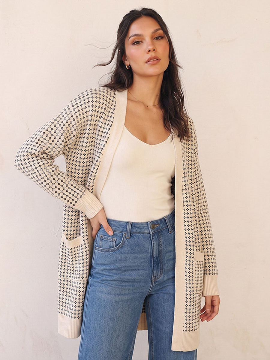 Longline Textured Cardigan
