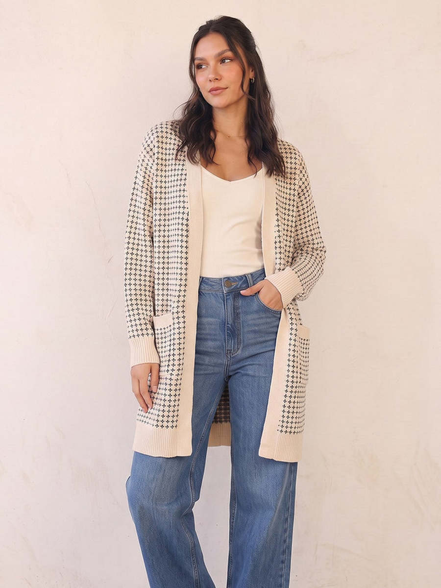 Longline Textured Cardigan