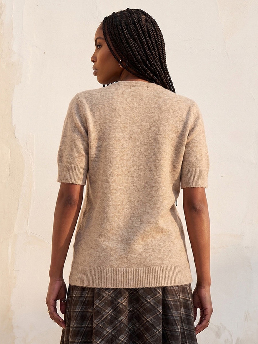 Textured Crew Neck Sweater