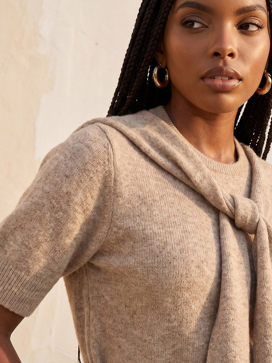 Textured Crew Neck Sweater