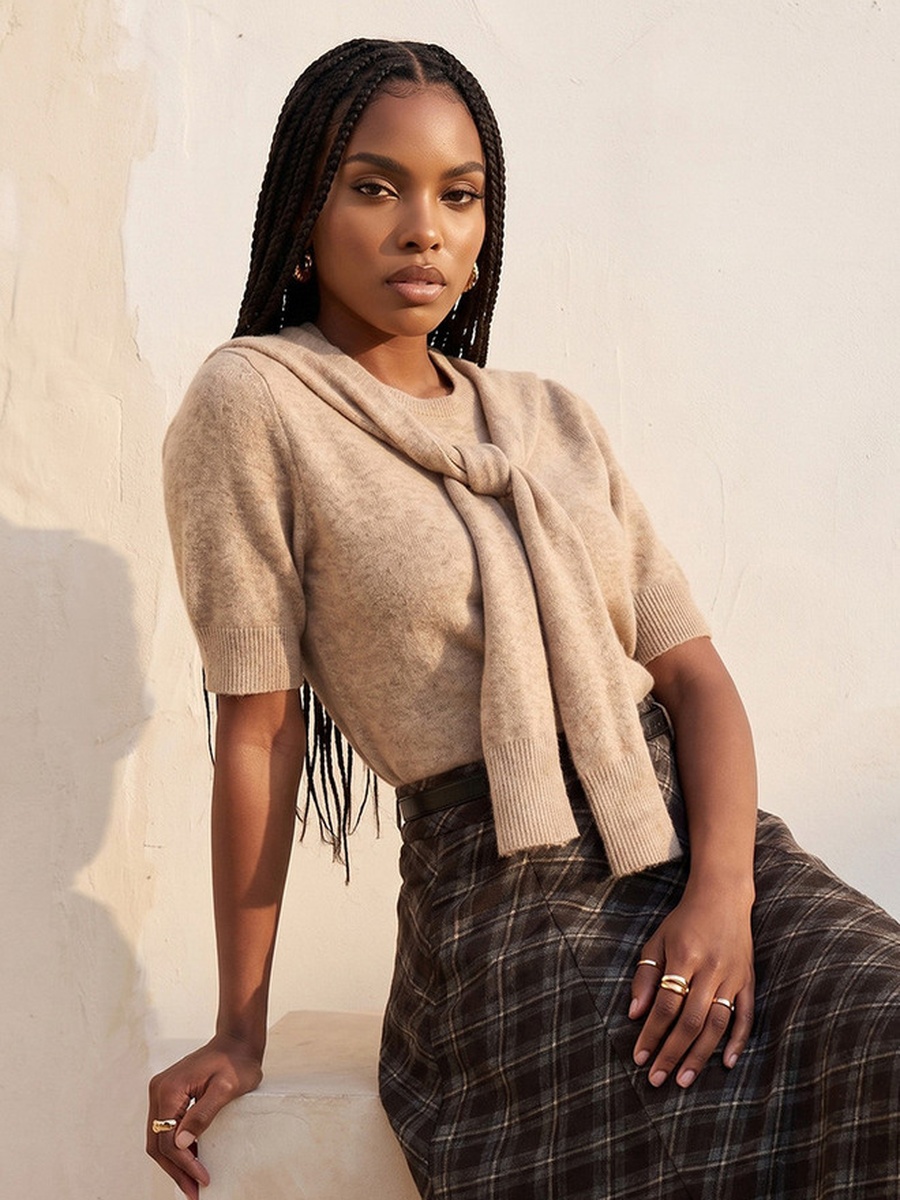 Textured Crew Neck Sweater