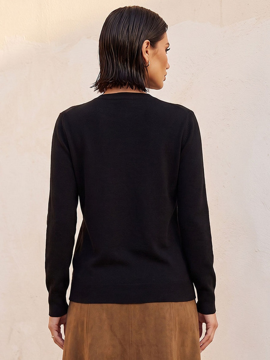 Textured Crew Neck Sweater