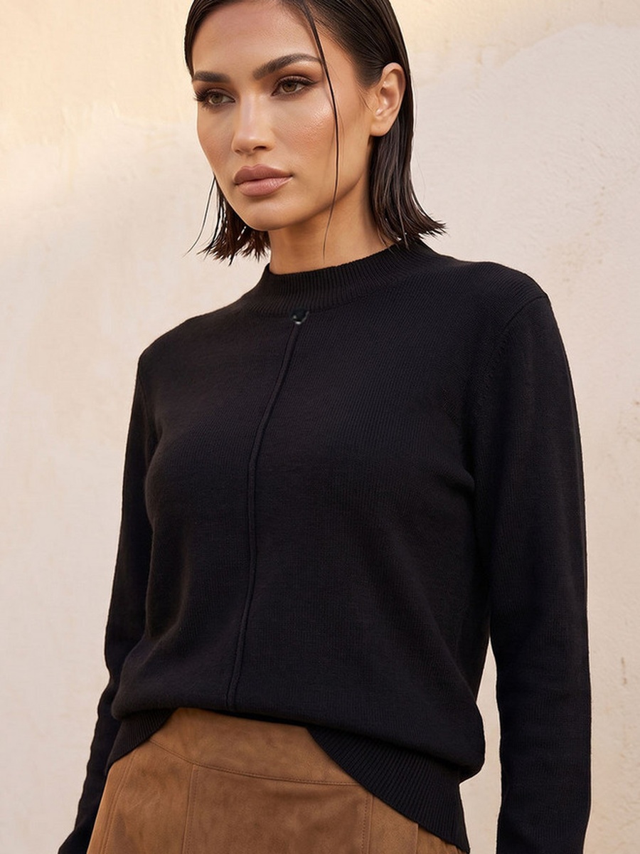 Textured Crew Neck Sweater