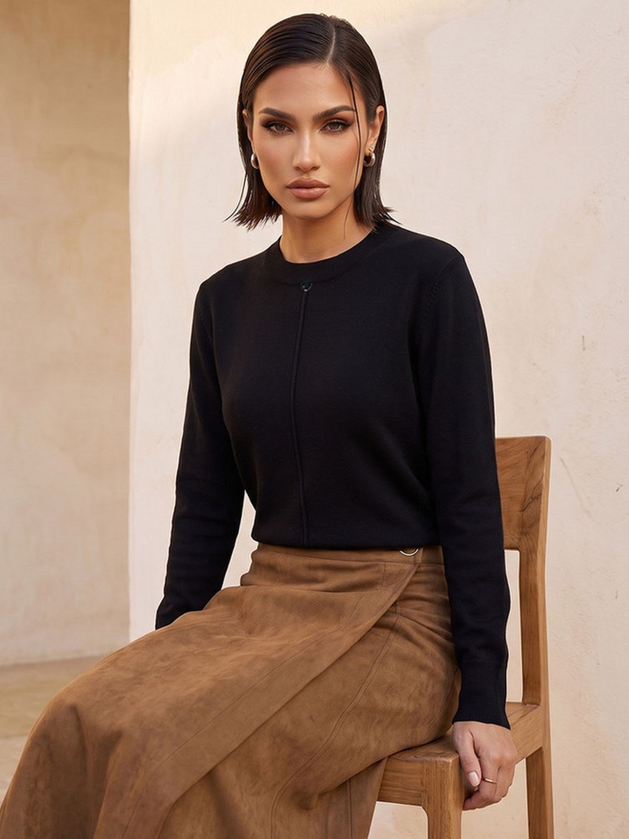 Textured Crew Neck Sweater