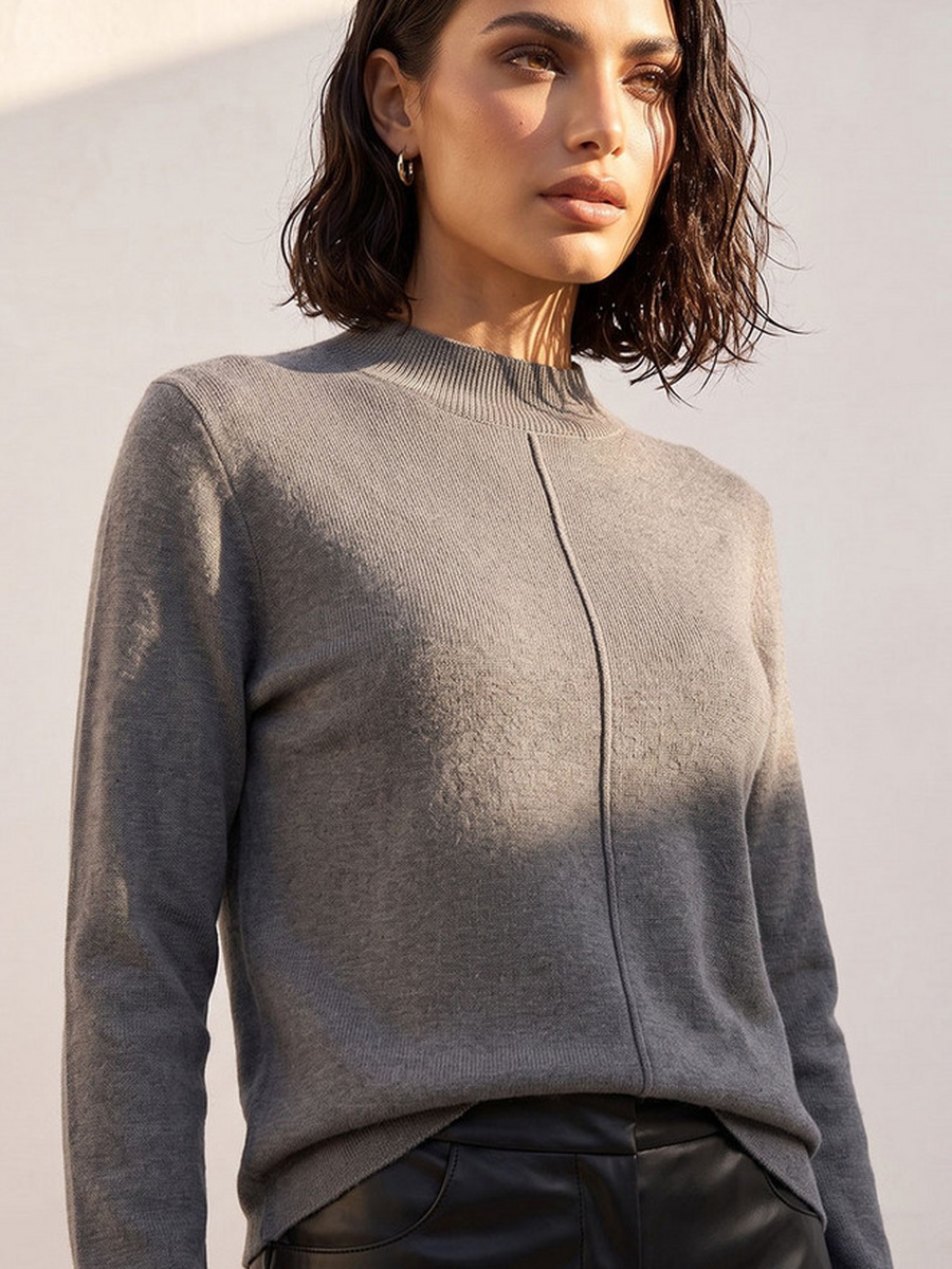 Textured Crew Neck Sweater