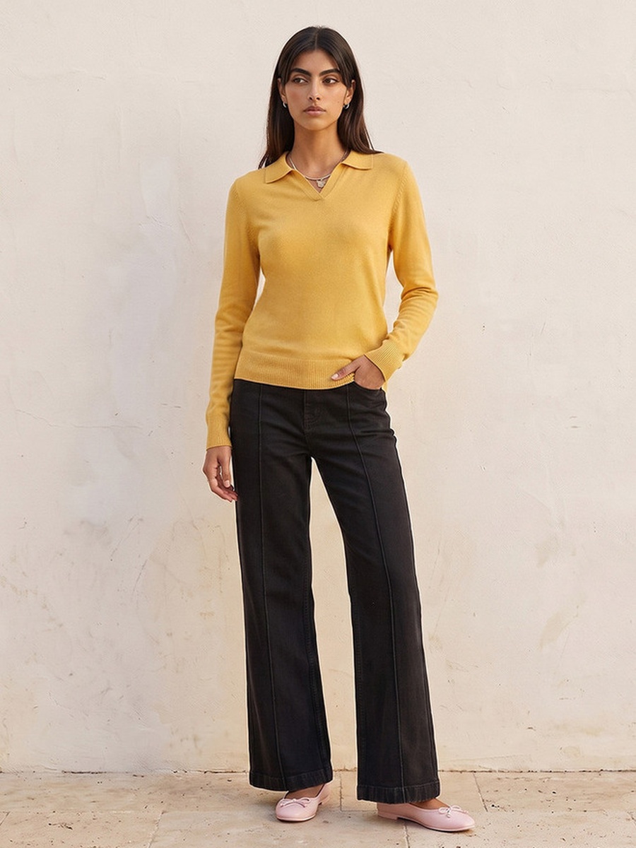 Textured Collared Sweater