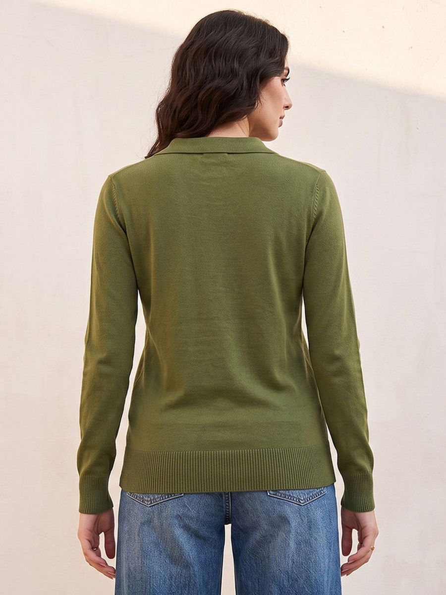 Textured Collared Sweater