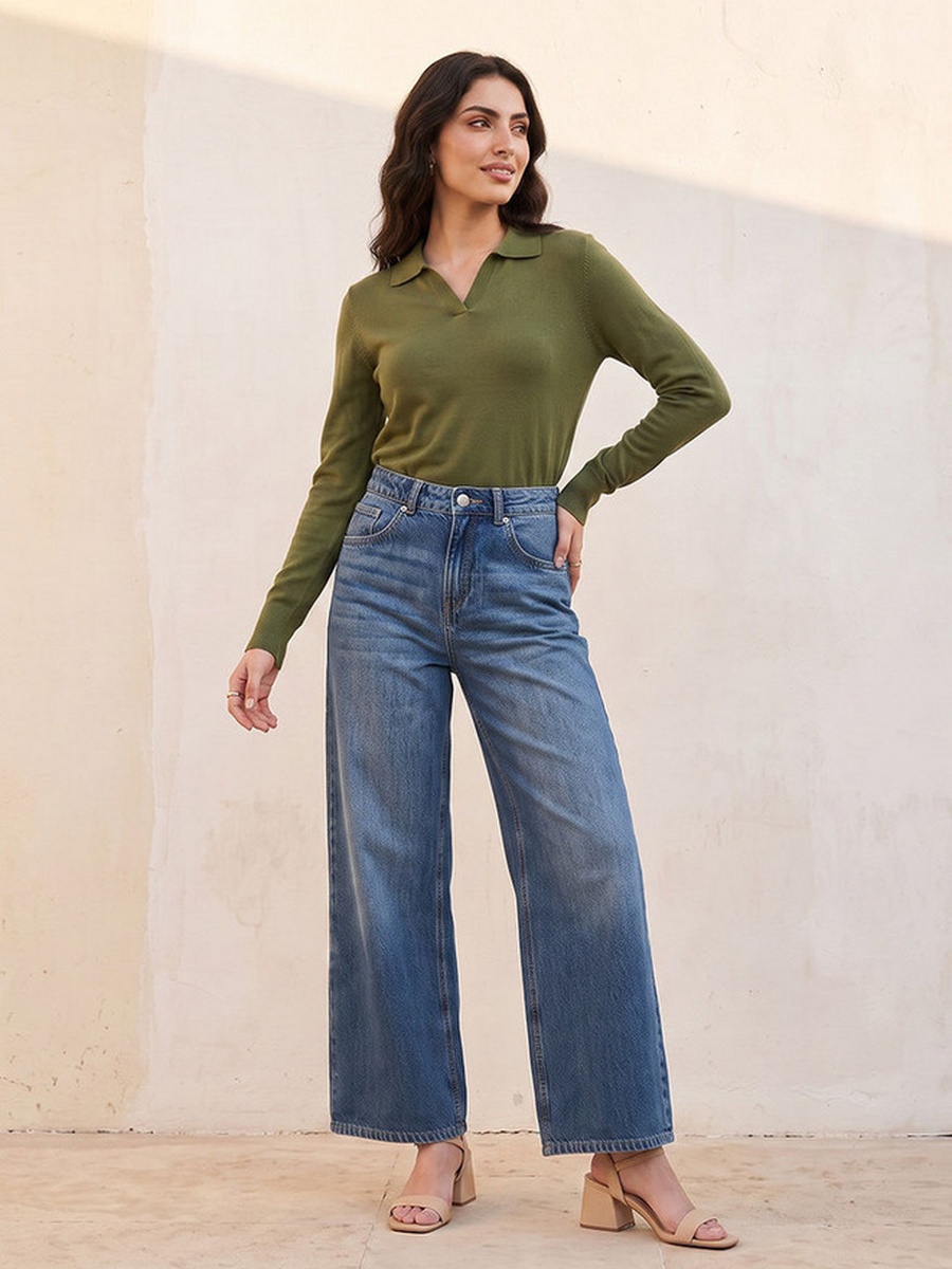 Textured Collared Sweater
