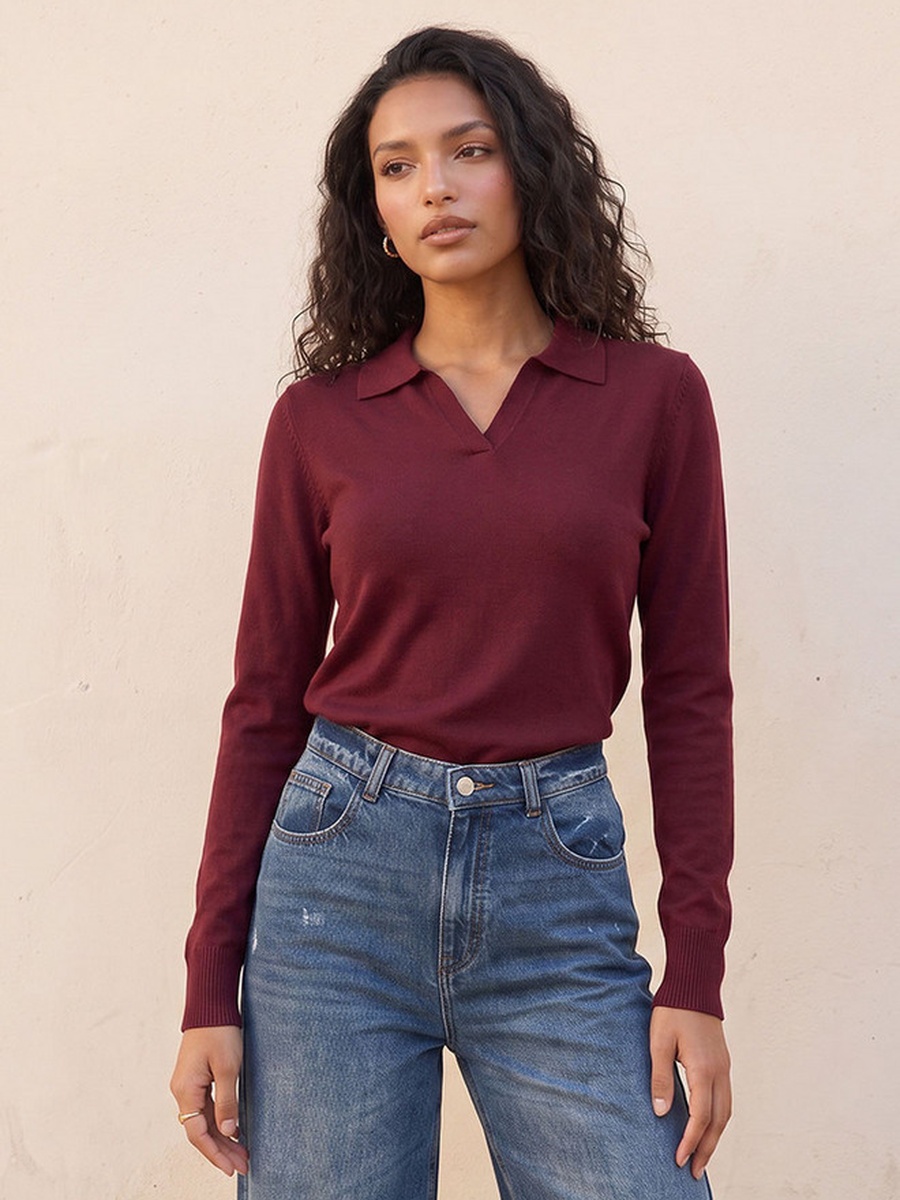 Textured Collared Sweater