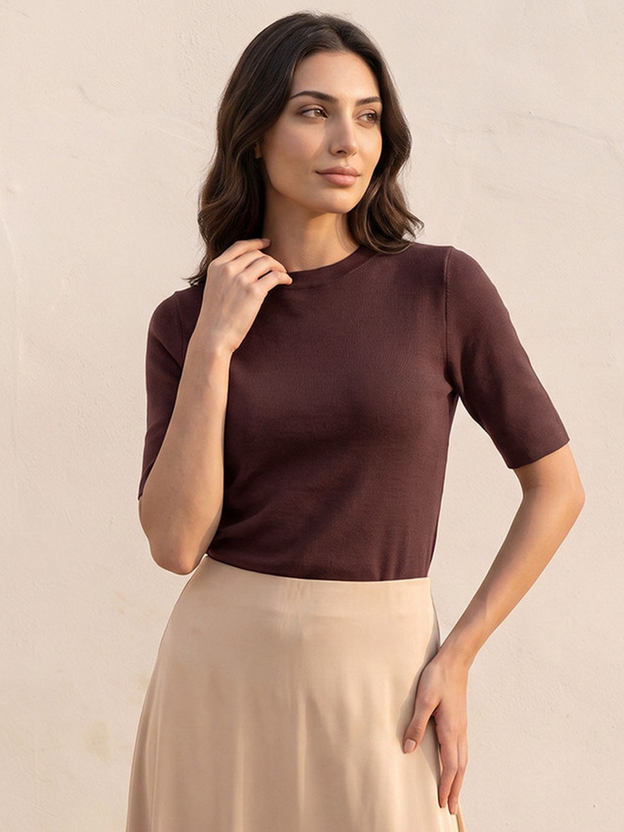 Ribbed Crew Neck Sweater