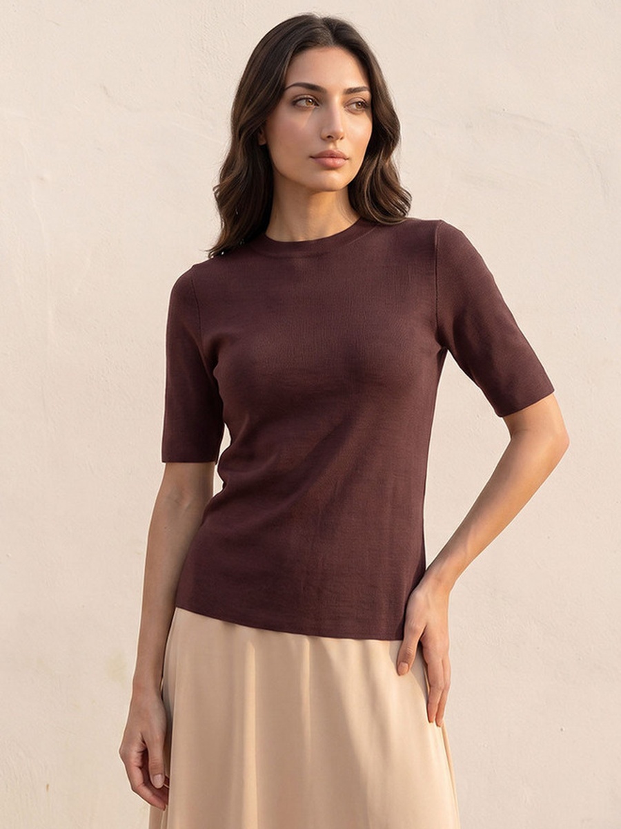 Ribbed Crew Neck Sweater