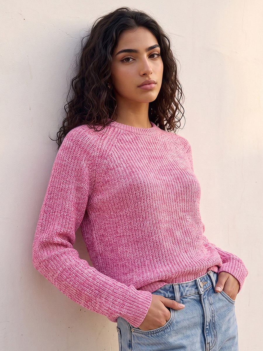 Crew Neck Textured Sweater
