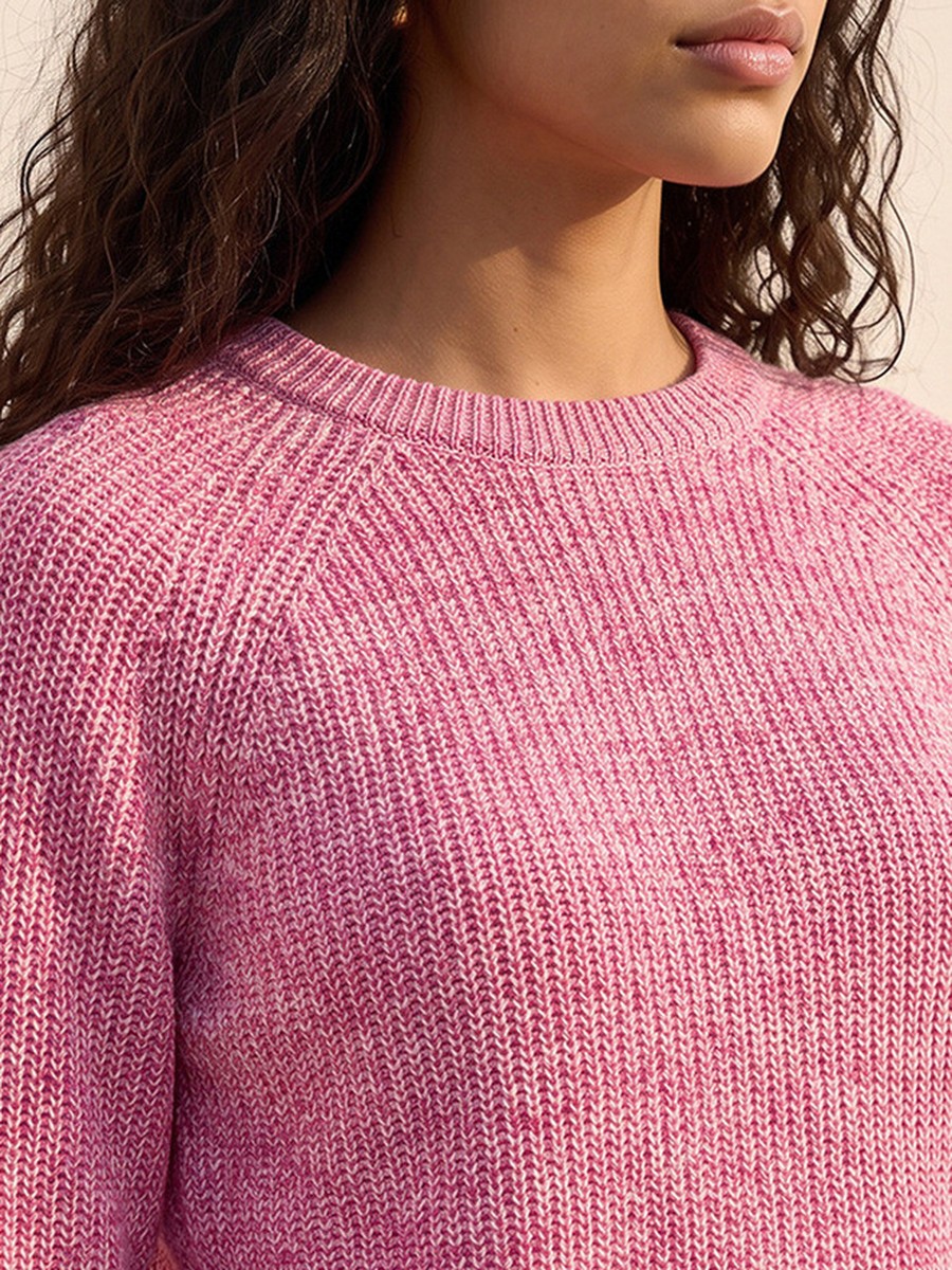 Crew Neck Textured Sweater