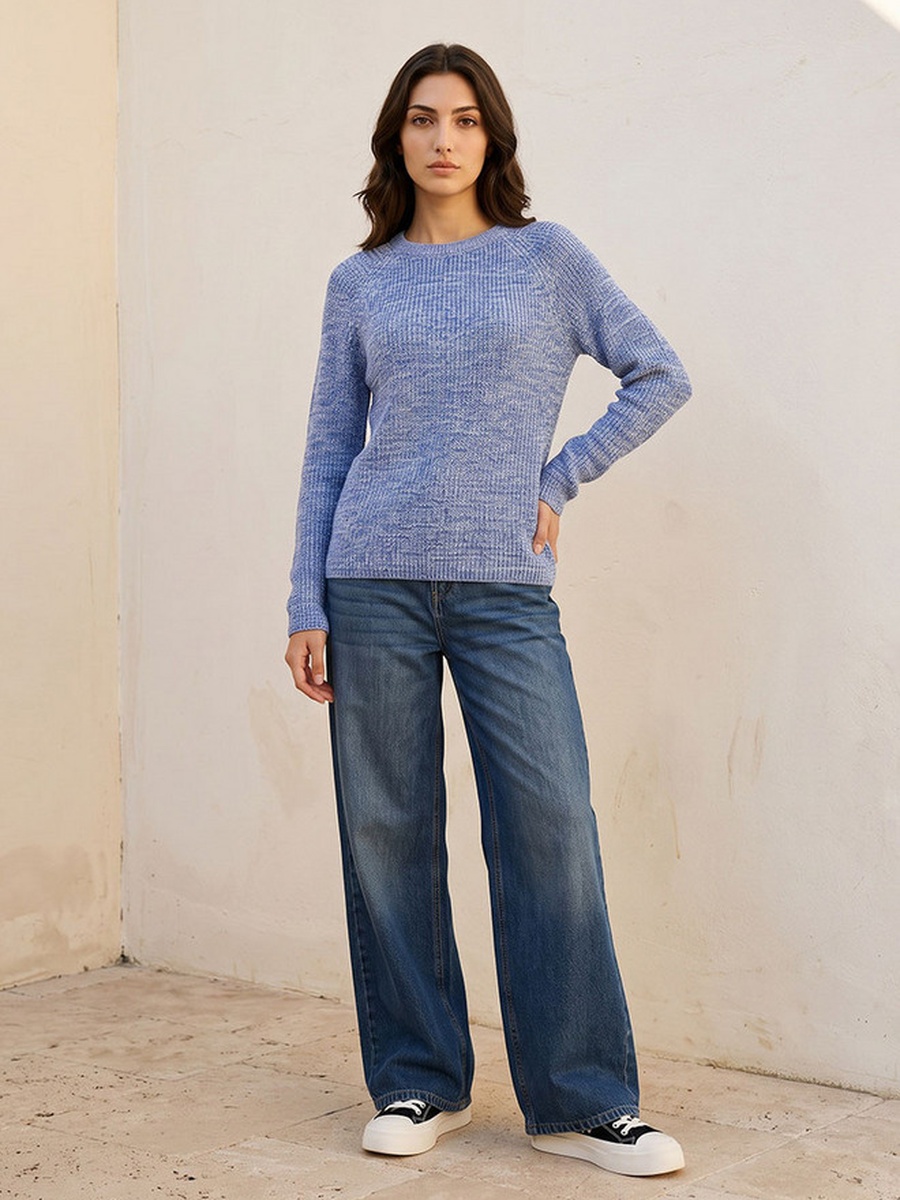 Crew Neck Textured Sweater