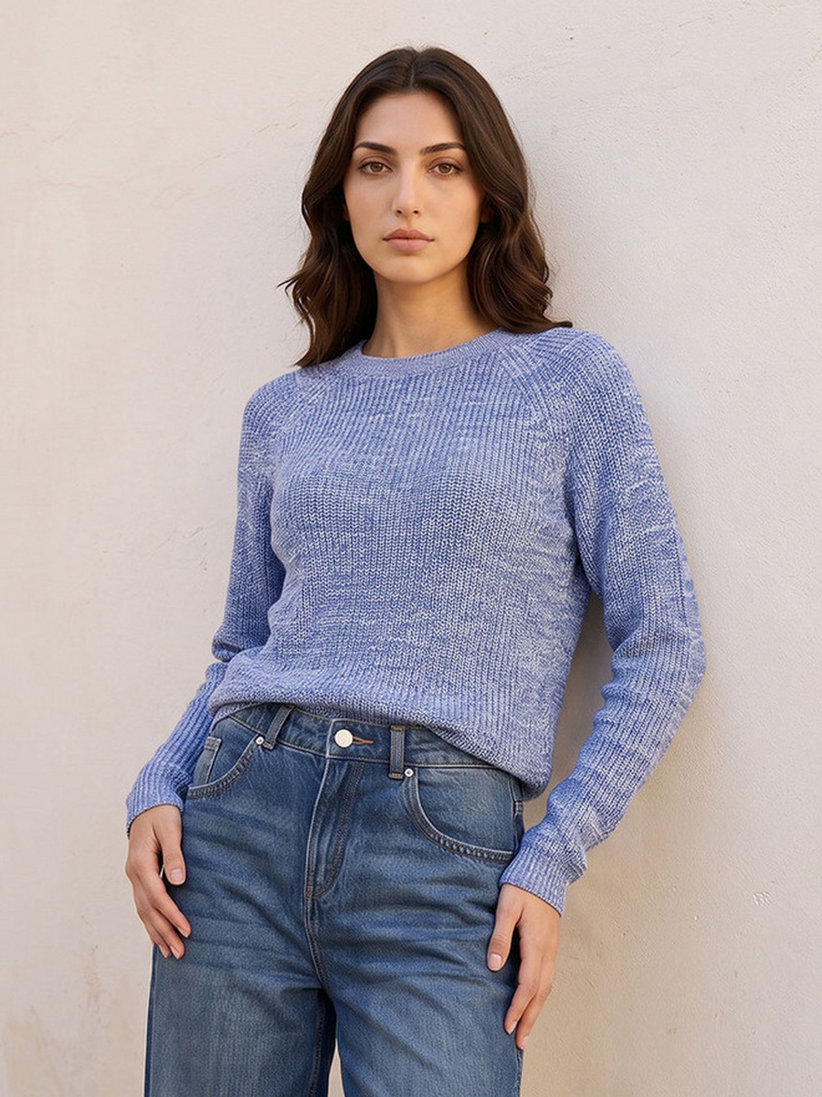 Crew Neck Textured Sweater