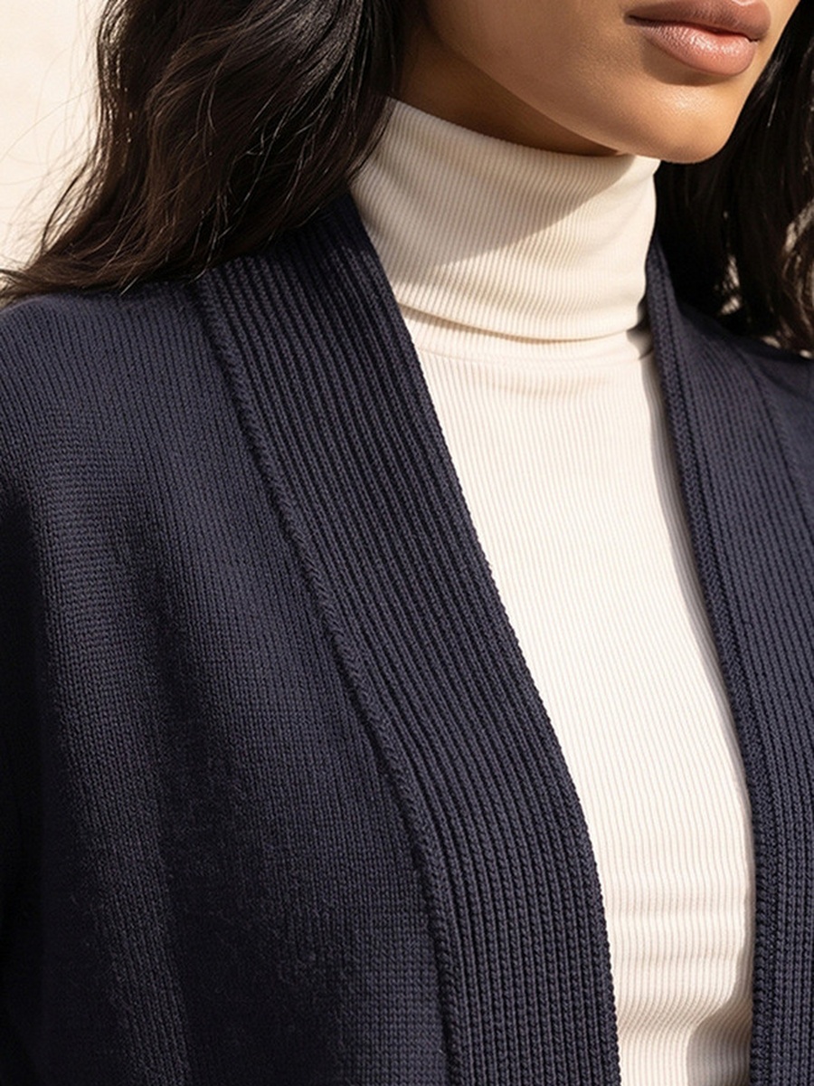 Shawl Lapel Textured Cardigan
