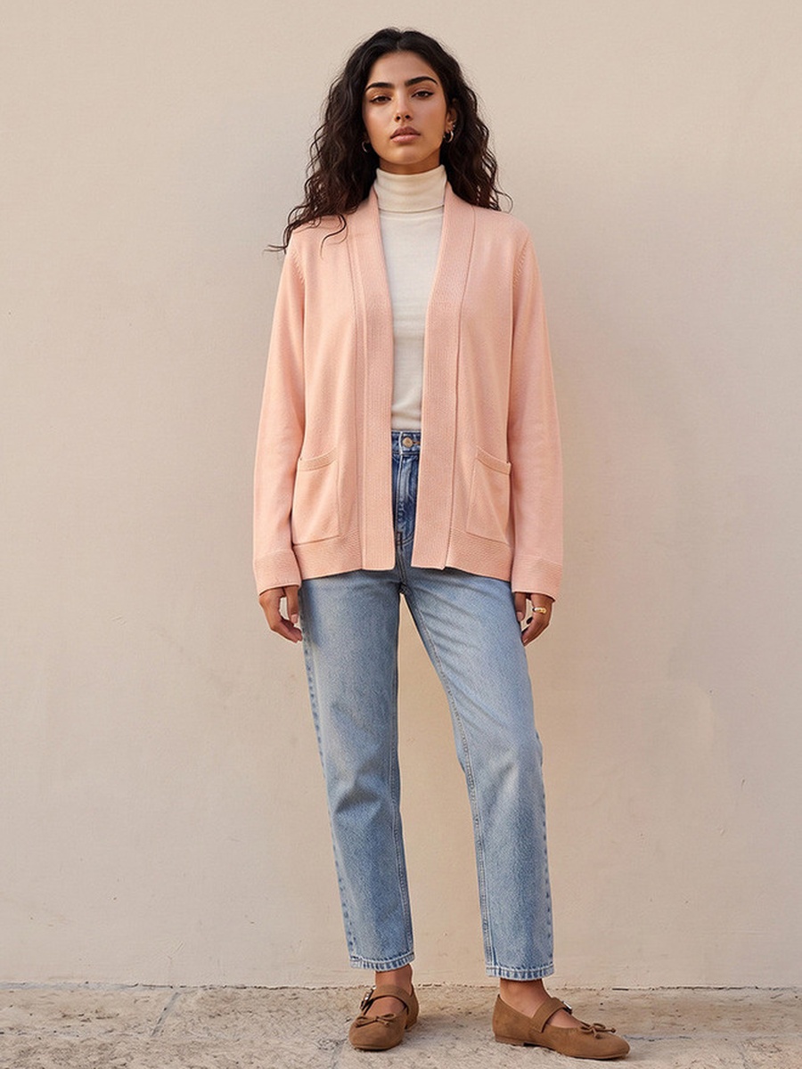 Shawl Lapel Textured Cardigan