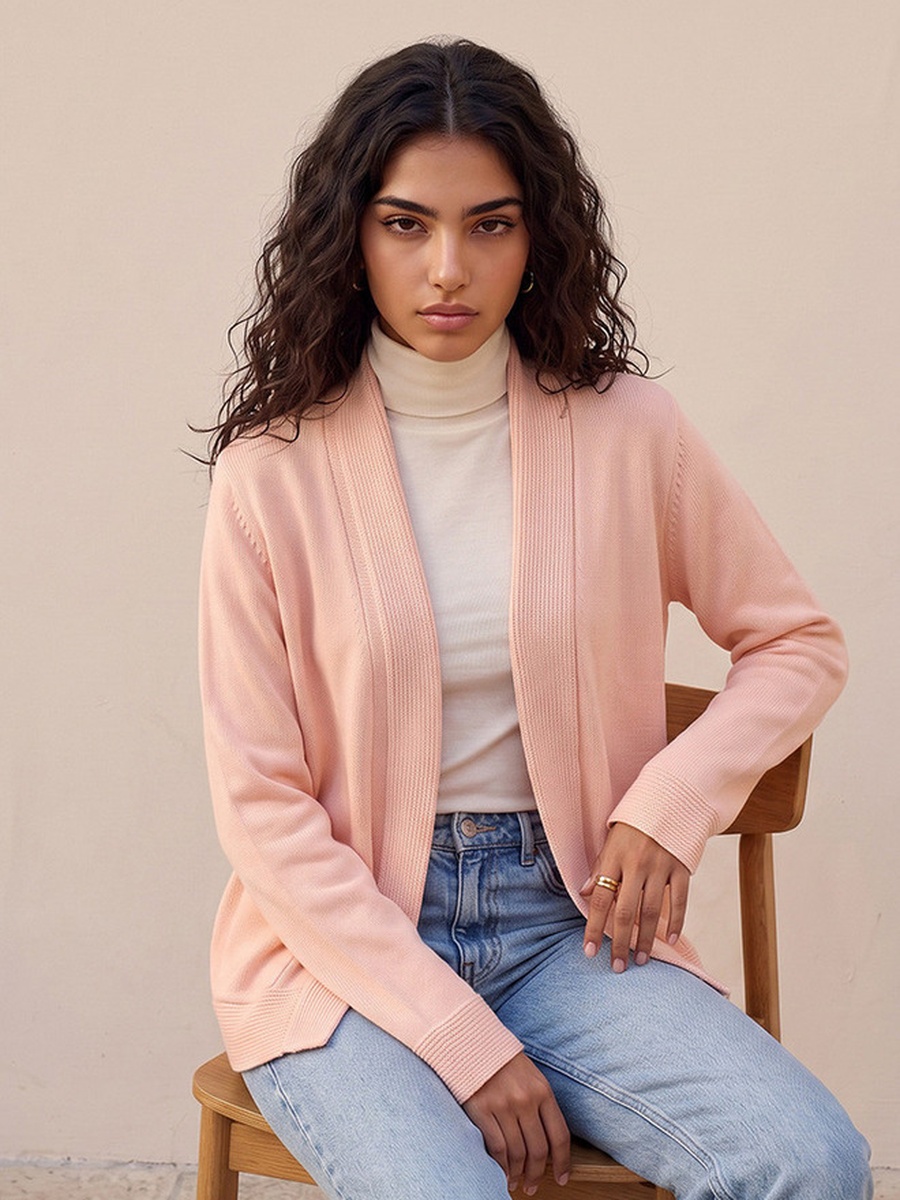 Shawl Lapel Textured Cardigan
