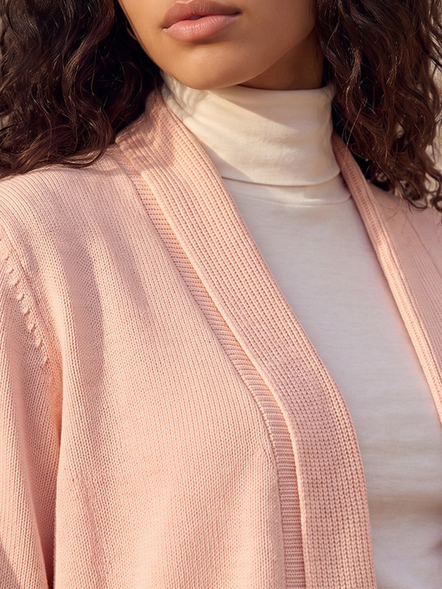 Shawl Lapel Textured Cardigan