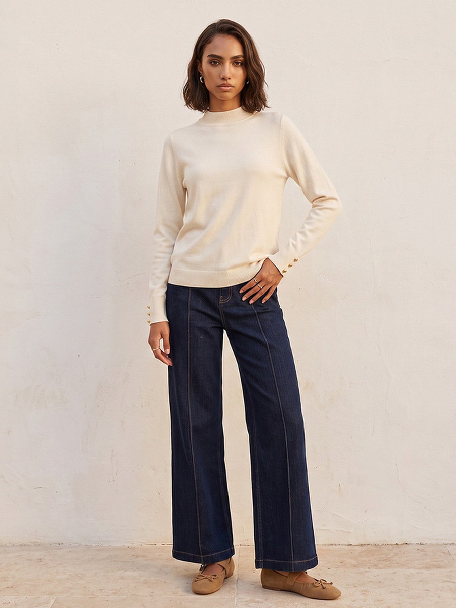 High Neck Textured Sweater