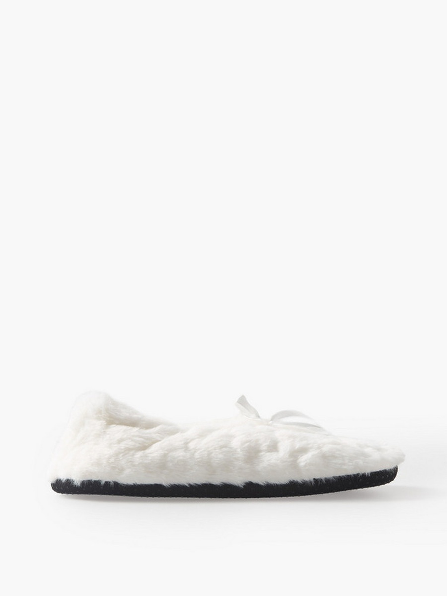 Textured Bow Detail Slipper Socks