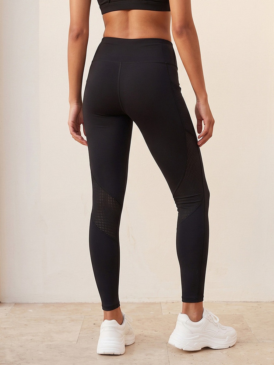 Perforated Panelled 2-Way Stretch Leggings