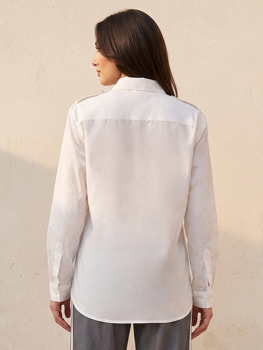 Cotton Shirt with Epaulette