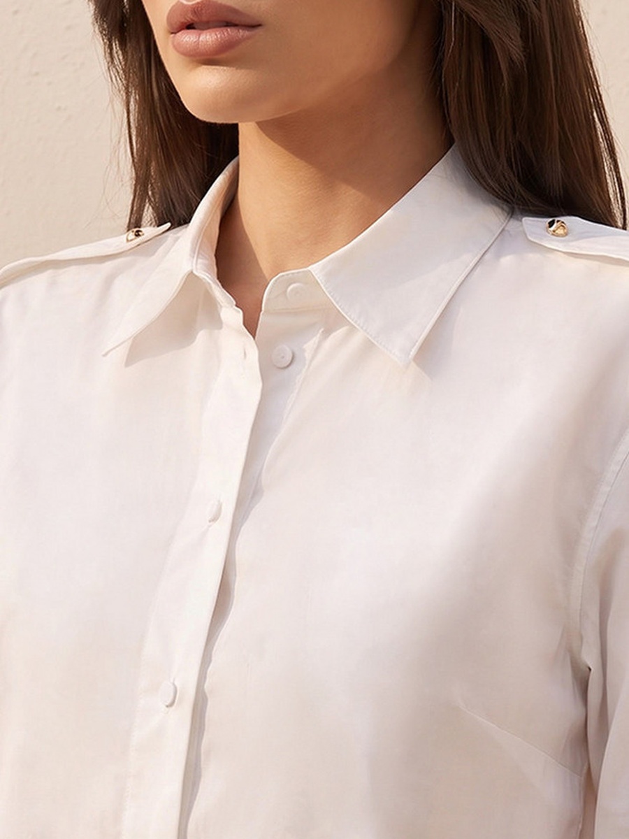 Cotton Shirt with Epaulette