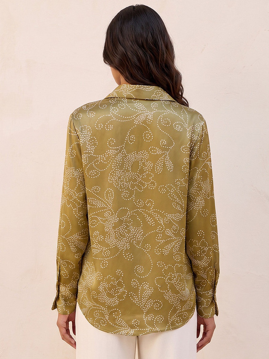 Relaxed Fit Printed Satin Shirt