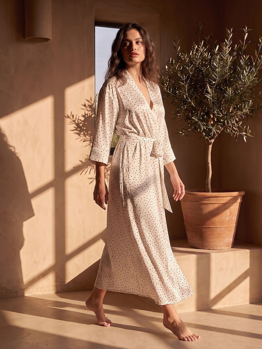 Polka Dot Print Robe