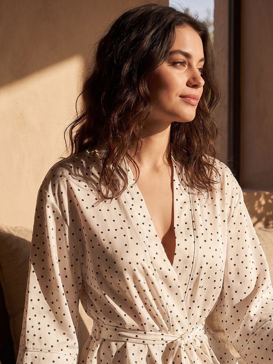 Polka Dot Print Robe