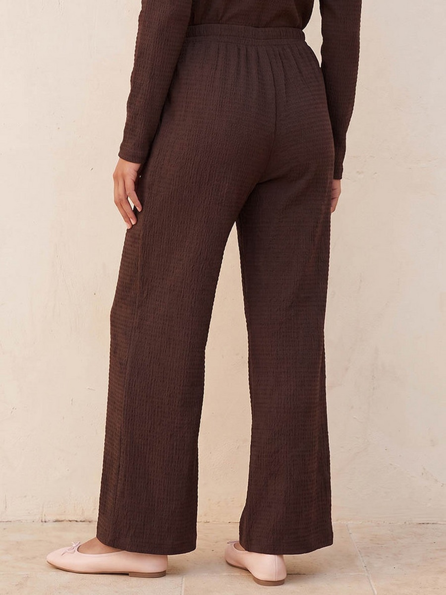 Elastic Waist Textured Pants