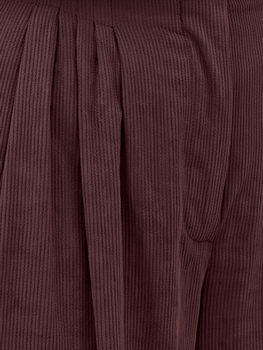 Straight Fit Elastic Waist Textured Pants