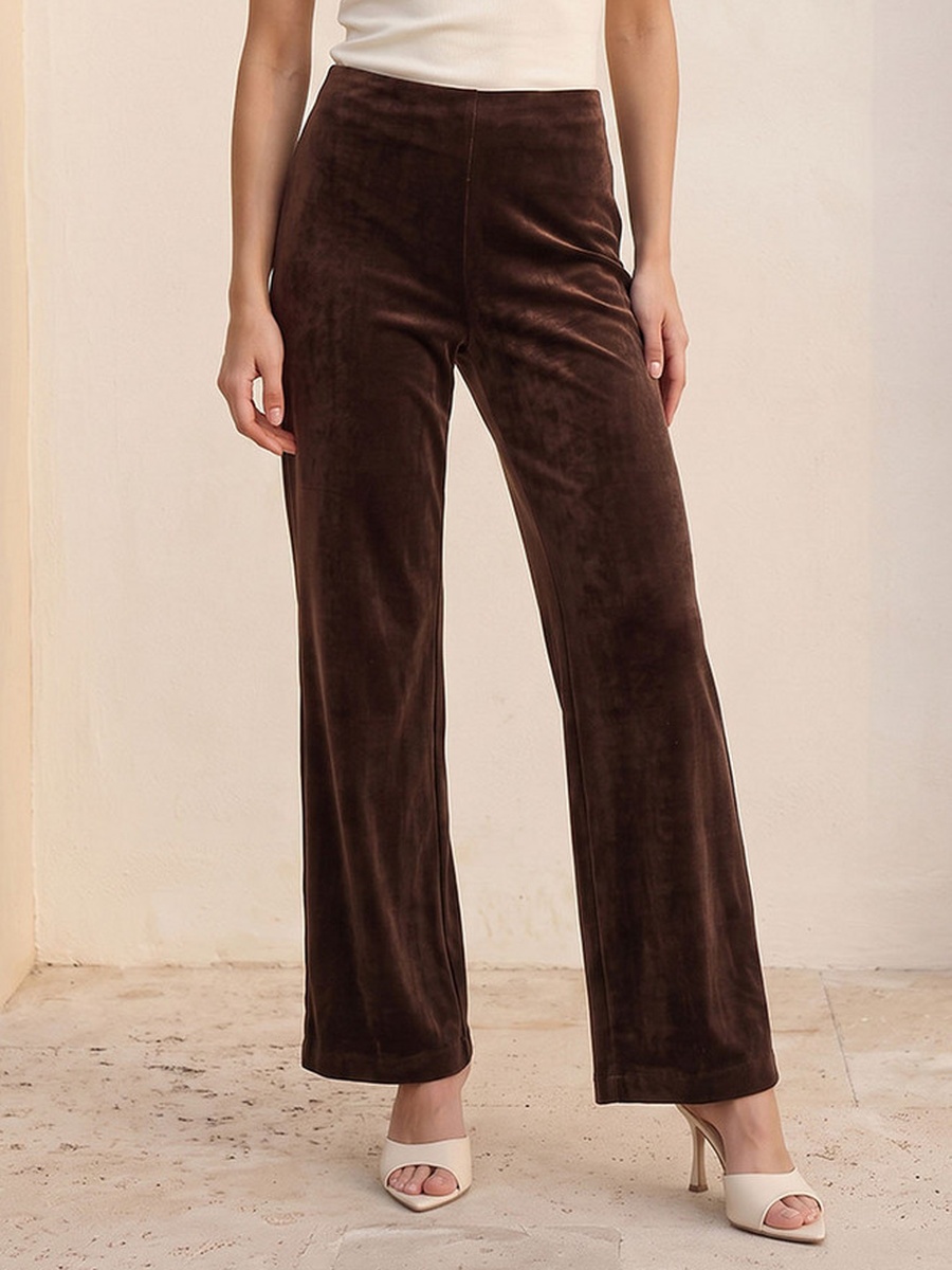 Regular Fit Velour Trousers