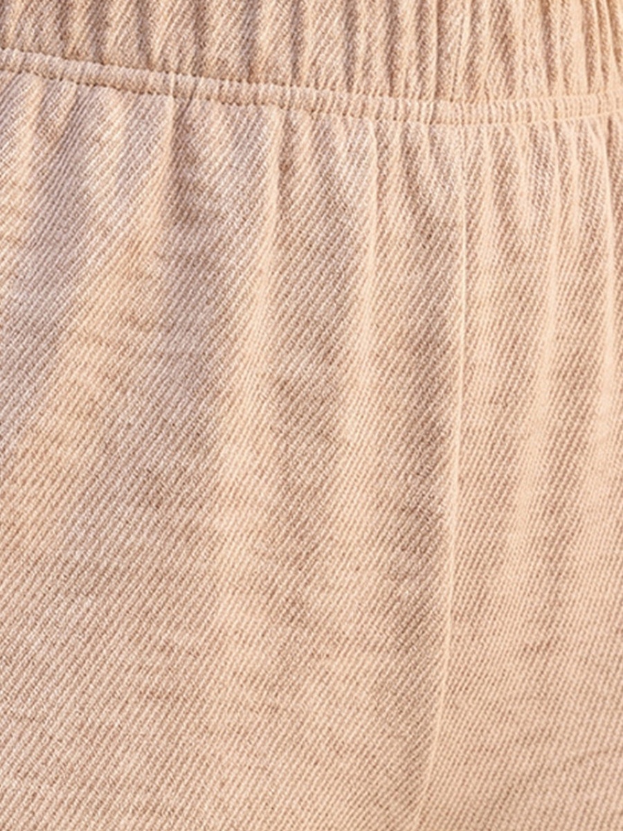 Wide Leg Elastic Waist Textured Pants
